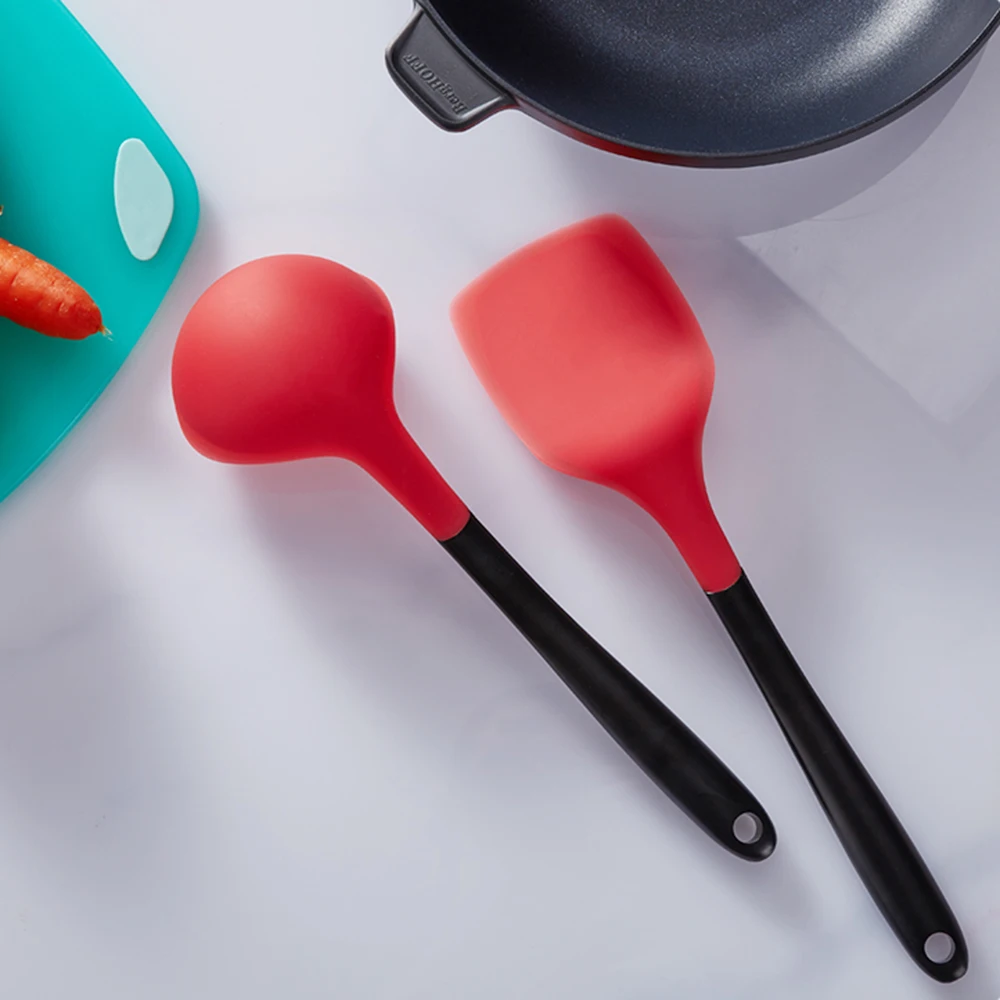 
Stainless steel handle Silicone soup ladle and turner kitchen utensils set of 2 