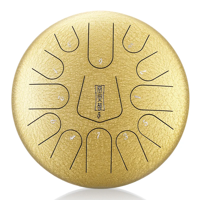 

Wholesale 12 Inch 13 Notes C Tune Handpan Steel Tongue Drum 13 Key Percussion Instrument, Gold, green, navy blue, red, white, etc