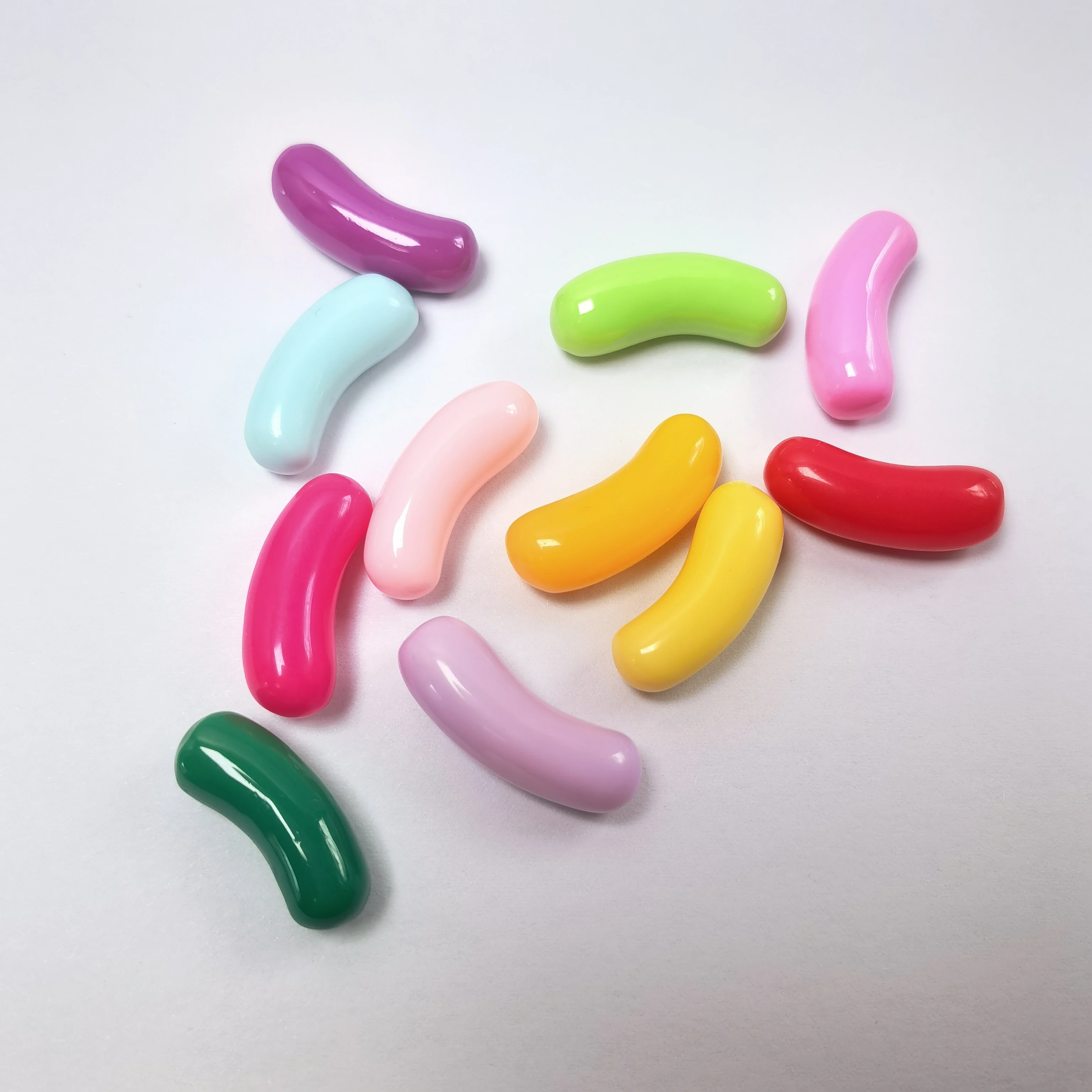 Colorful Candy Bean Resin Capsule Kawaii Cabochons Miniatures 10*24mm Jewelry Charms Jewelry Handmade Embellishments