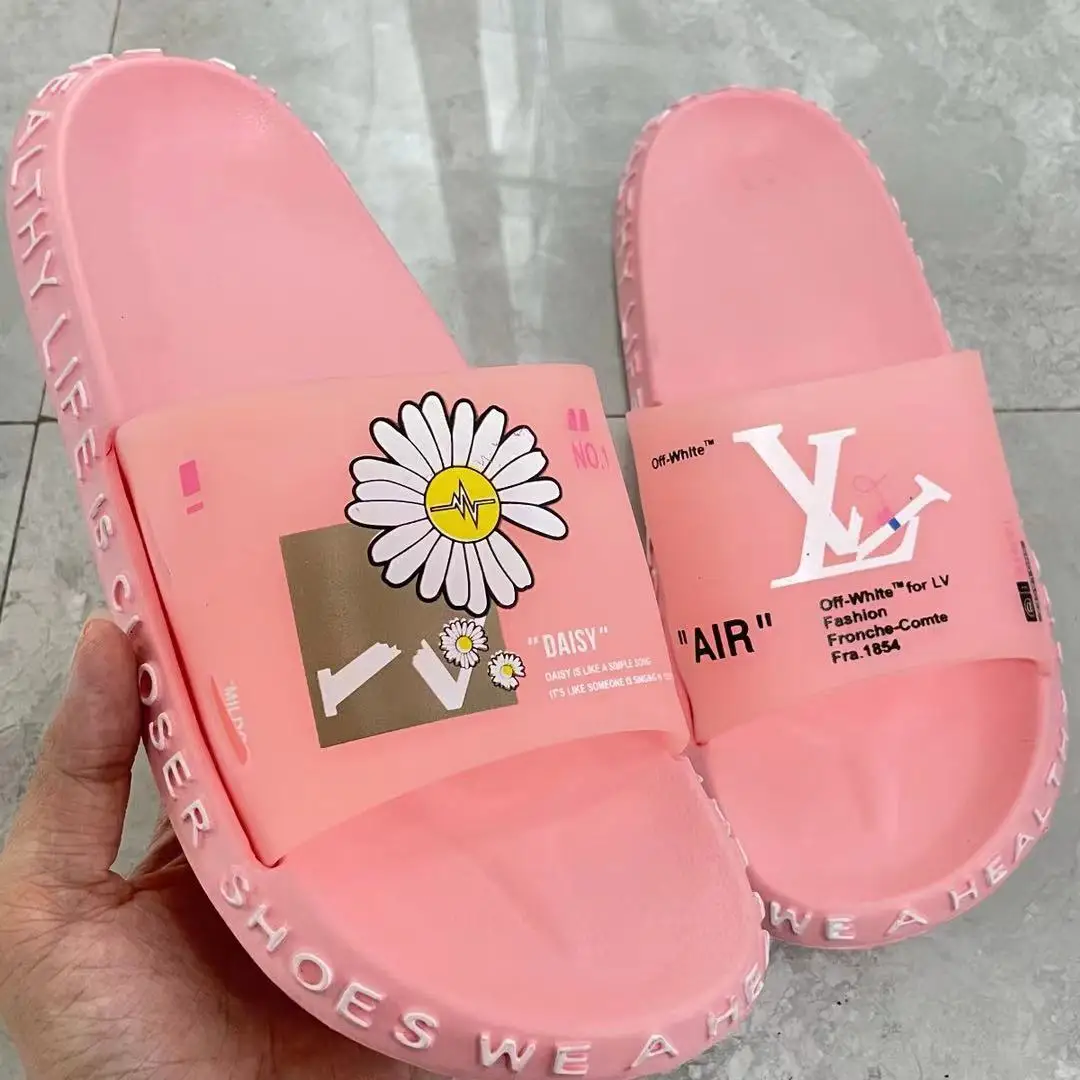 

Hot Summer Designer Fashion Brand Slides Outdoor Flat Soled Anti Slip Luxury Slides Sandals Air Sneakers Slippers For Men's, Black,white