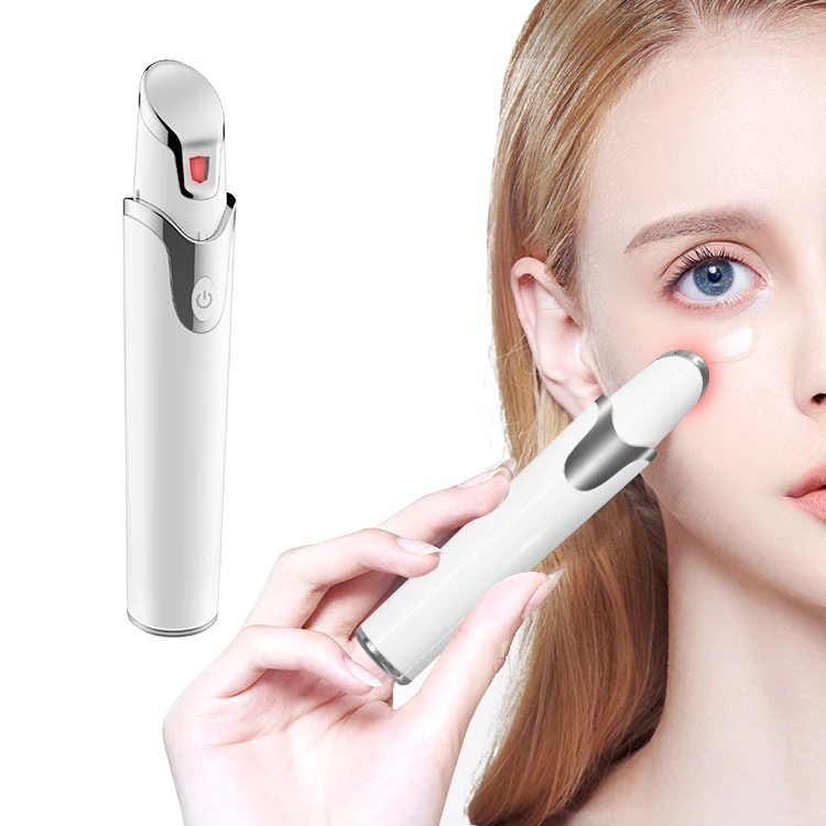 

2021 Good Quality Rechargeable Ionic Ems Eyes Facial Massage Wand Anti-Wrinkle Mini Electric Vibration Heat Led Eye Massager Pen