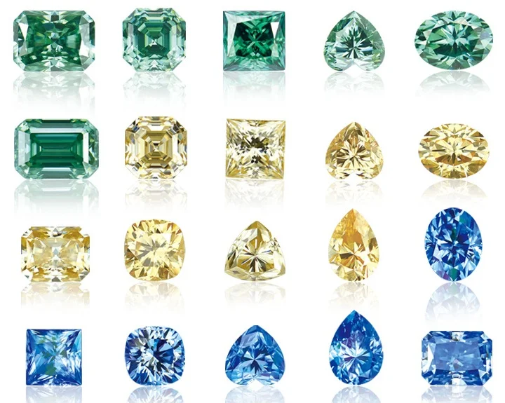 

wholesale DVVS high quality 2*4mm-10*14 mm light Yellow color Emerald Cut shining light Moissanite Diamond