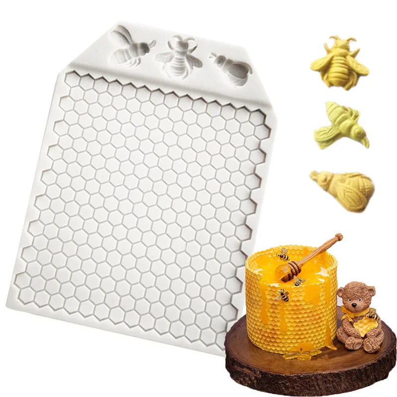 

Little Bee Honeycomb Honeycomb Shape Silicone Mold Fondant Chocolate Cake Decoration Mold Making Crafts Bakeware Tool Accessorie