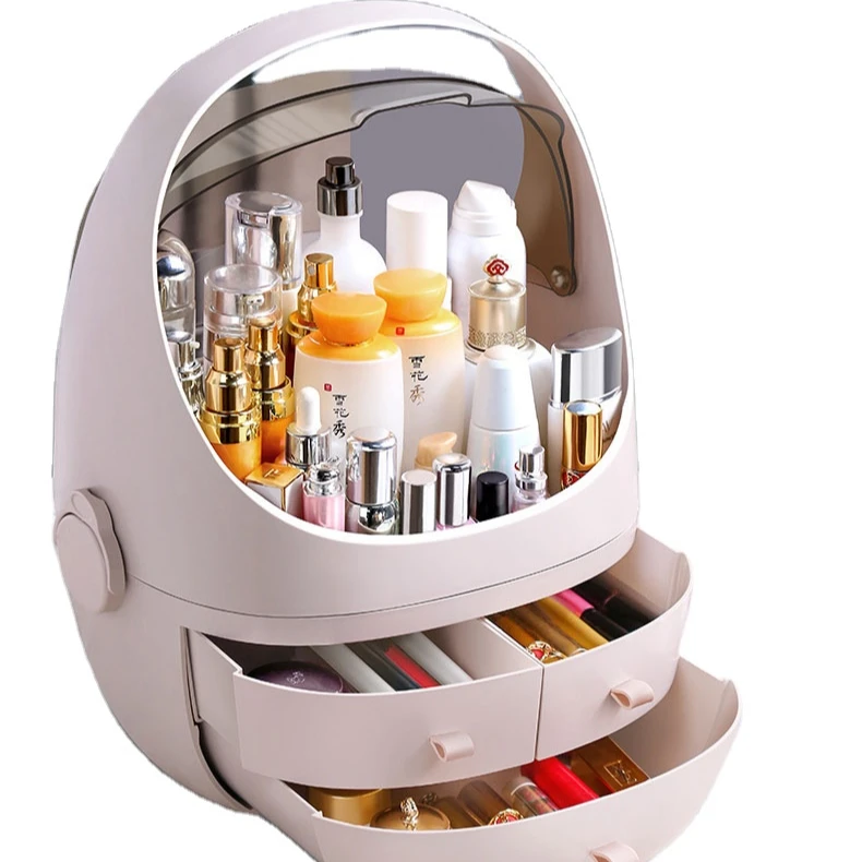 

JOYBOS acrylic cosmetic storage box makeup organizer with handle pvc cosmetic bag
