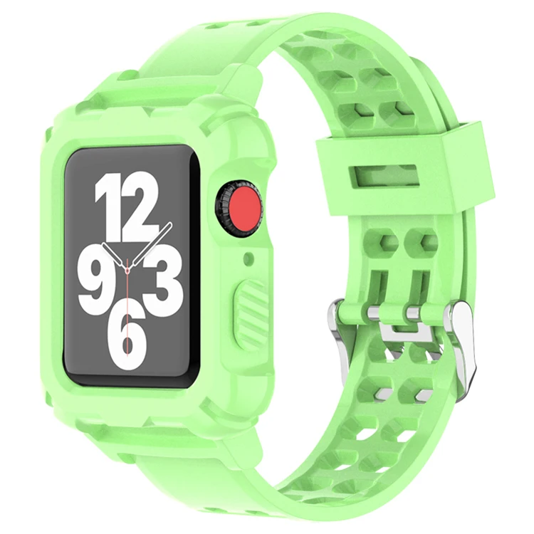 Soft TPU Sport Transparent Crystal Strap with Rugged Bumper Case Band For Apple Watch 7 SE