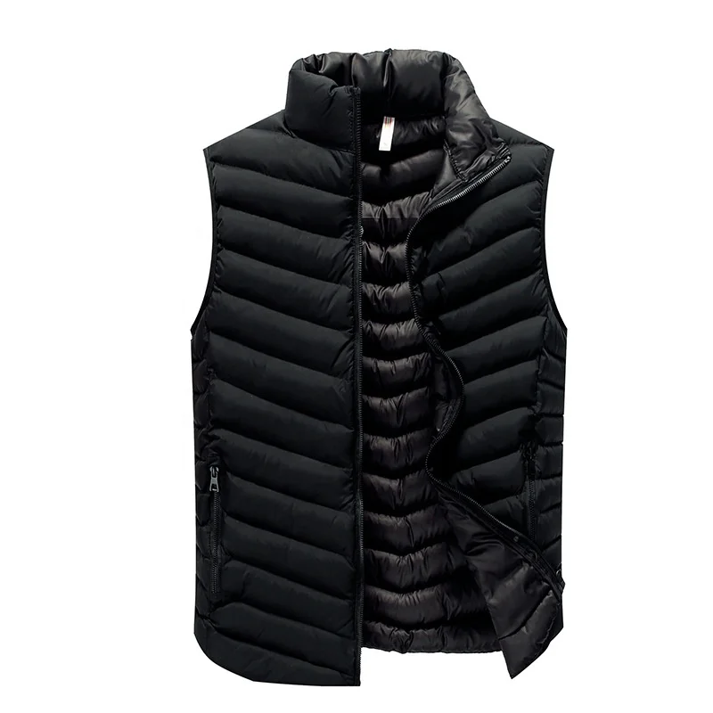 Fashion Men lightweight Warm cotton Padding Vest Plain Windproof Custom logo Gilet