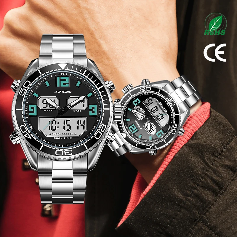 

SINOBI Men Popular Digital Watch Mens S9731G Multifunctional Watches Chronograph Alarm Clock Calendar Date Wristwatch Sports
