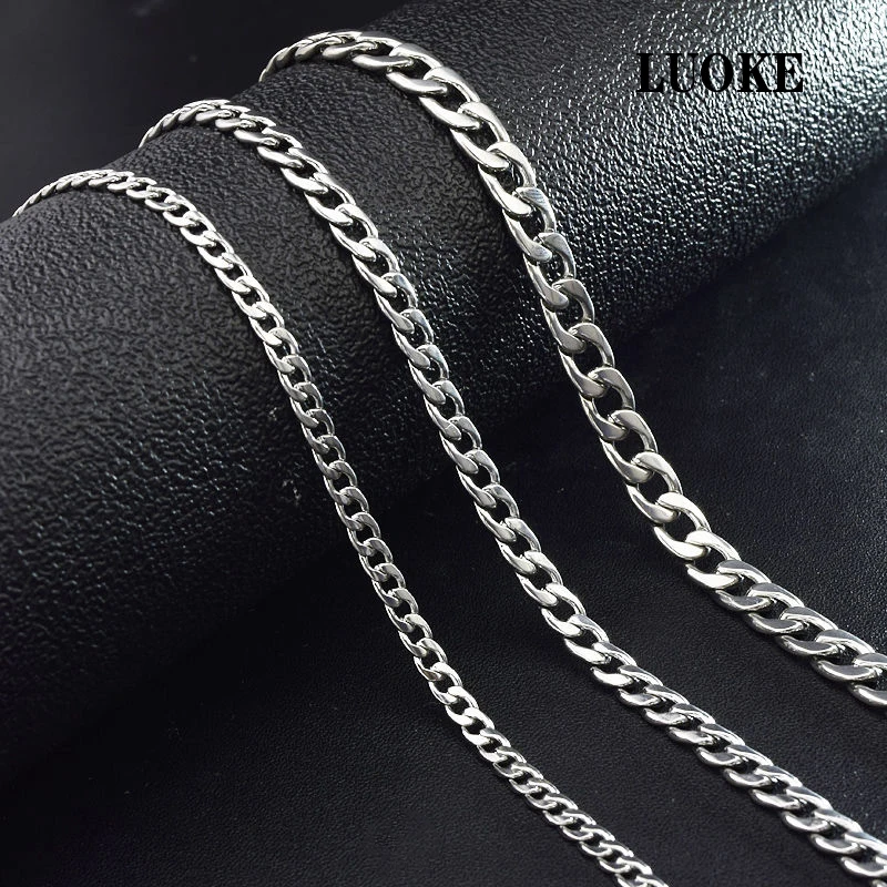 

Customized hip hop stainless steel men's necklace silver gold fashion clavicle chain Cuban necklace, Customized color