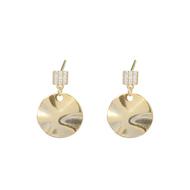 

Daidan Round Silver Stude Zirconia Jewelry Drop Minimal Circle Gold Plated Stud Earrings