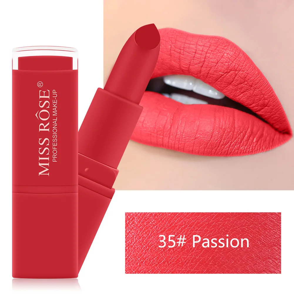 

MISS ROSE Matte Velvet Lasting Student 12 colour Cross-border Beauty Wholesale Net Red Matte Lipstick MOQ 10, 12 colors