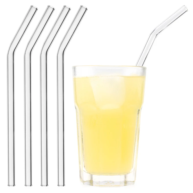 

Wholesale Reusable High Borosilicate Glass Drinking Straw Custom Logo Portable Glass Straw., Customized color