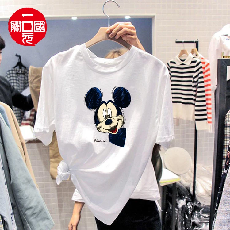 

Printed short-sleeved T-shirt women 2021 summer Korean new top