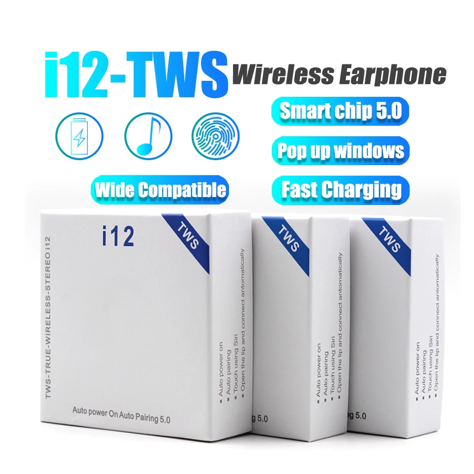 

Originales I12 TWS Touch Control inpods i12 Audifonos Bluetooths 5.0 i12 tws, White