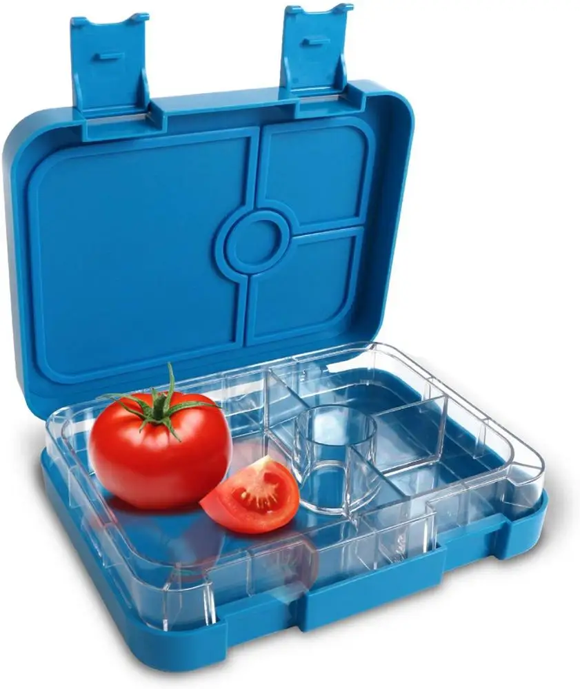 

Durable microwave Safe Plastics Storage Boxes Lunch Box Children 4 Sections Eco Friend Kids Bento Box, Blue/green/pink/purple/white