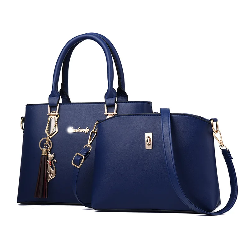 

fashionchains luxury designer handbags crossbody shoulder 2 pcs set PU leather Korean version purse bag, Customized