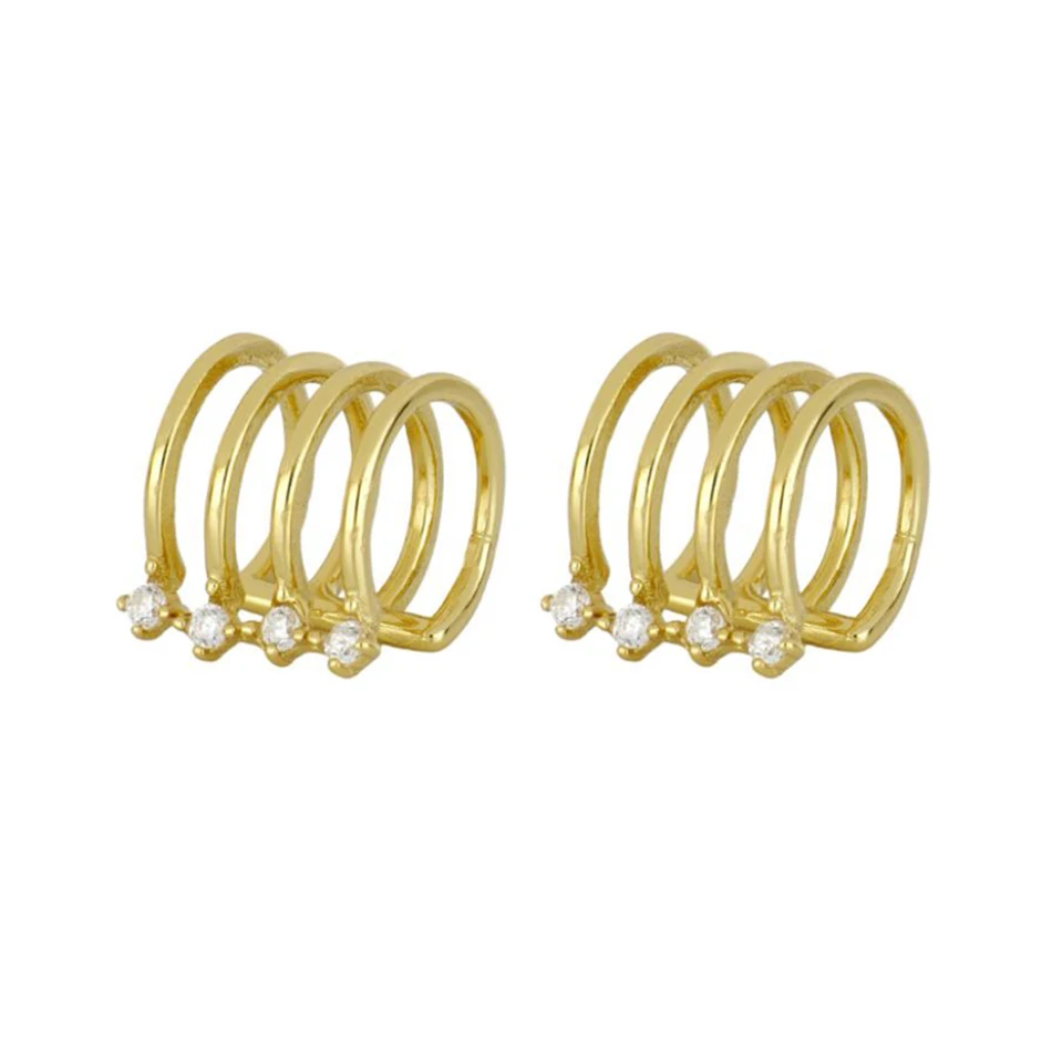 

high quality 14k gold plated nice cuff earrings 925 sterling silver a row ear cuff earrings for women