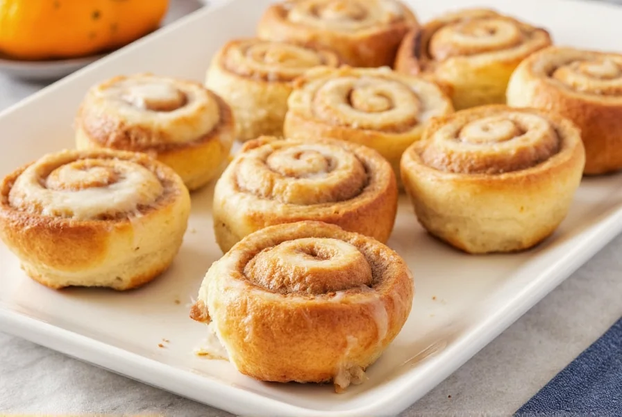 Step-by-step process showing orange zest being mixed with cinnamon sugar, spread on dough, and rolled into perfect cinnamon swirls