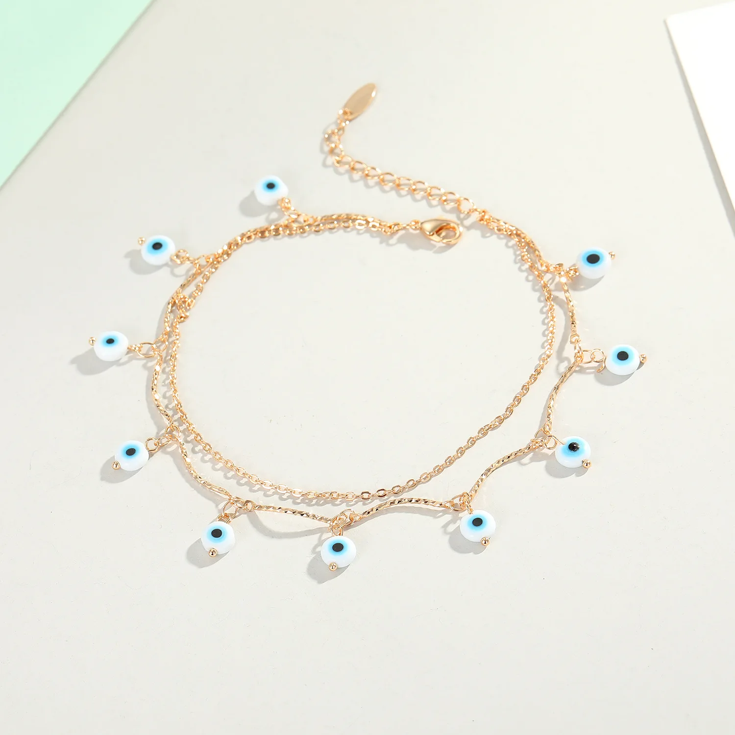 

2020 New Design Fashion 18k Gold Plated Eye Tassel Anklet