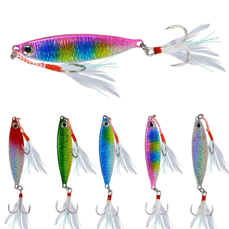 

2021 Cheap 45mm 50mm 55mm 60mm Feather Bait 3D Eyes Fishing Lure VIB in Stock, 5 colors