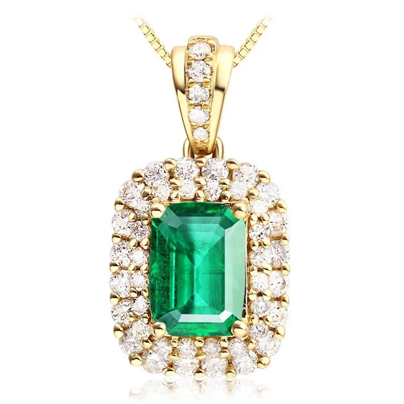 

Vintage Luxury Jewelry Full Inlay Shiny Cubic Zircon Geometric Square Pendant Necklace Women Wedding Party Charm necklace