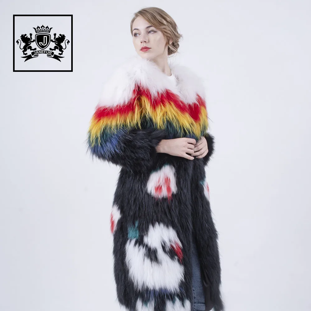 

China supplier lady stylish warm knitted fox fur coat winter long fur coats, 1 color,can be customized