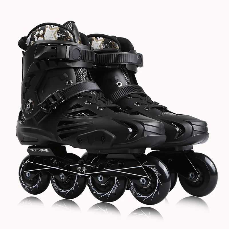 

PAPAISON 2019 new slalom skates hot selling cheap inline skating four 4 wheel freestyle roller for men women, Black / black&white