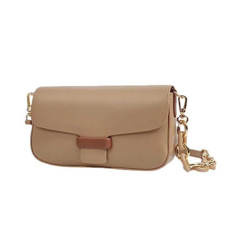 

High Quality Nappa Leather Crossbody bag With Chain Adjustable Strap Double Straps Design Handbag