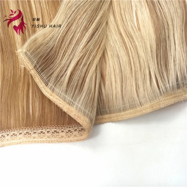 

Hot Sale Remy Hair Extensions Seamless Weft invisible 100% Human Hair Double Drawn Virgin hand tied Weft Hair