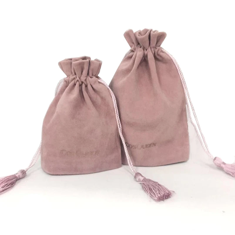 Luxury Dust Velvet Bags Custom Foil Drawstring Tassel Pink Velvet Bag Buy Velvet Jewelry