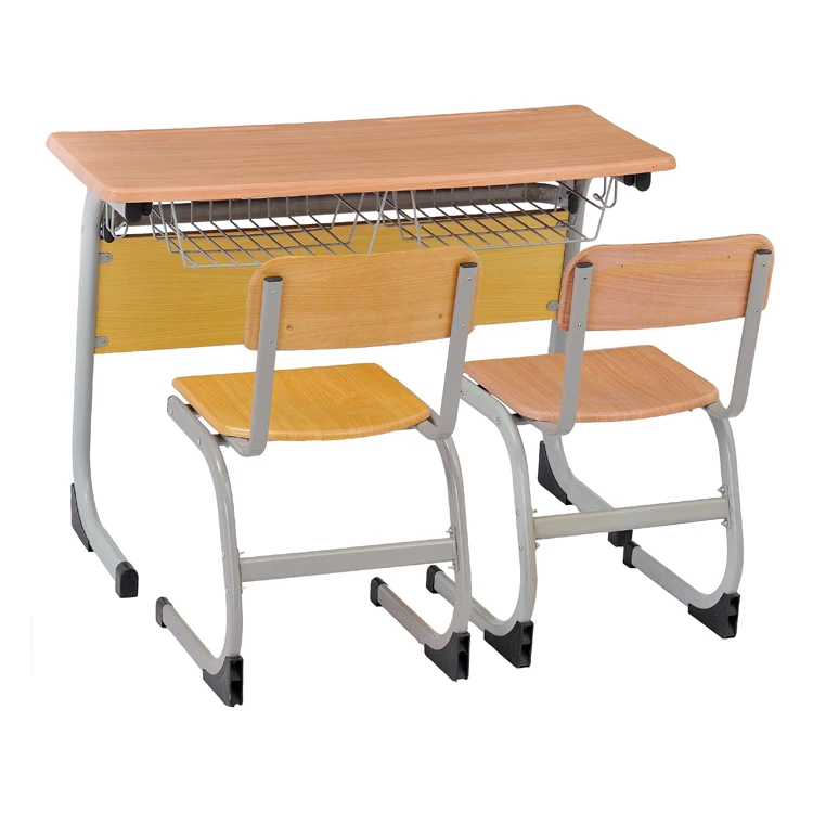 
Ergonomic Classroom Desks And 2 Chairs Set School Study Desk 