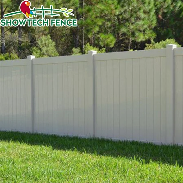 

Showtech plastic vinyl PVC swimming pool fence/plastic fences for garden/fence garden, White/grey/tan/adobe/red wood