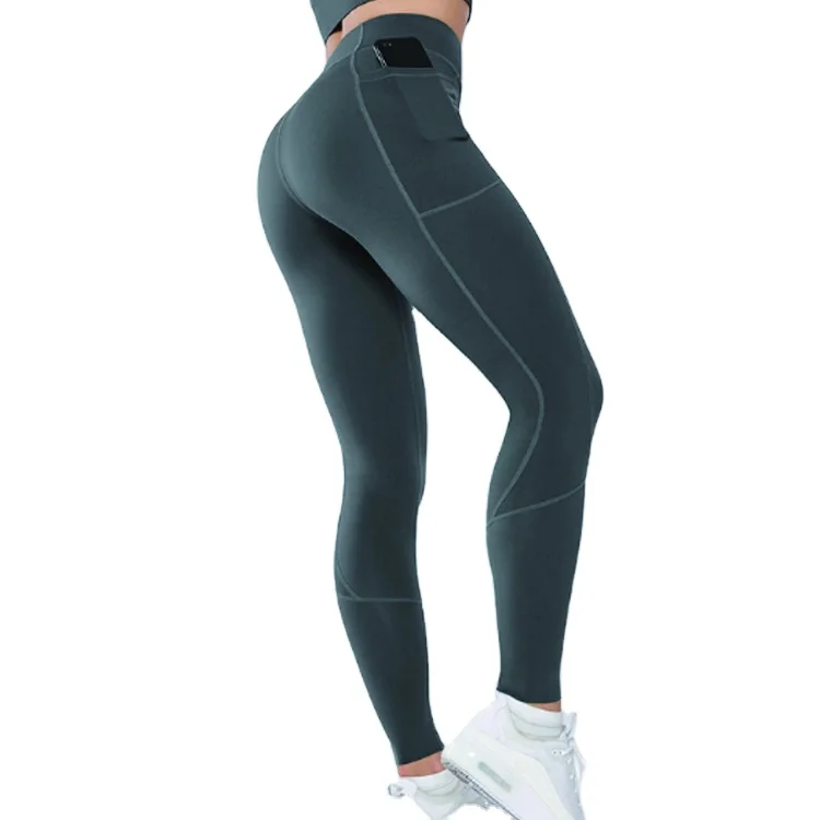 

sports qualitied women breathable high waist trainer butt lift tummy control leggings gym fitness wear yoga pants with pockets