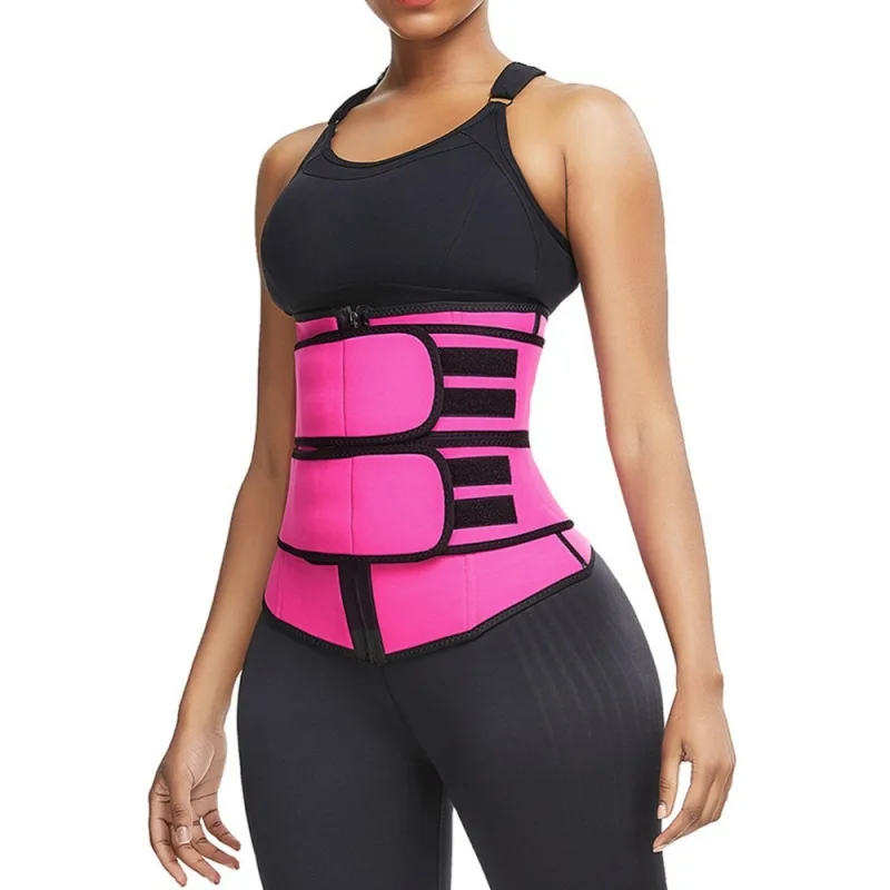 

Wholesale Double Belt Front Zipper Sauna Burn Fat Women Body Shapers Waist Slimming Belt Waist Trainer Shaper