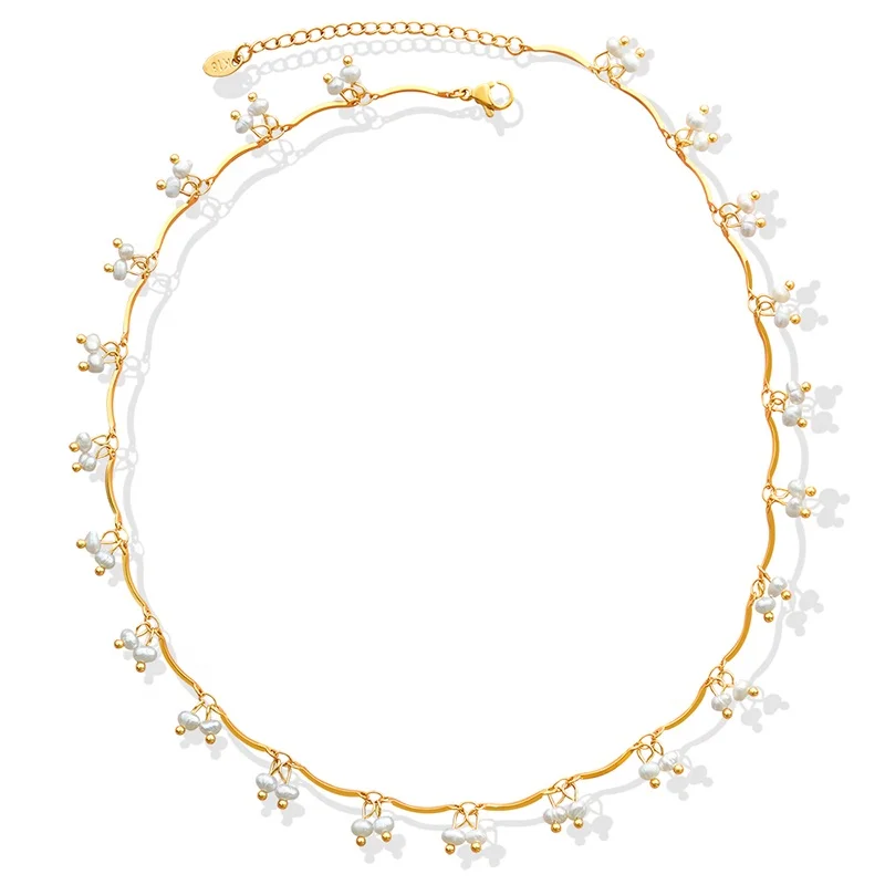 

French Natural Freshwater Pearl Necklace Fashion Jewelry Wholesale