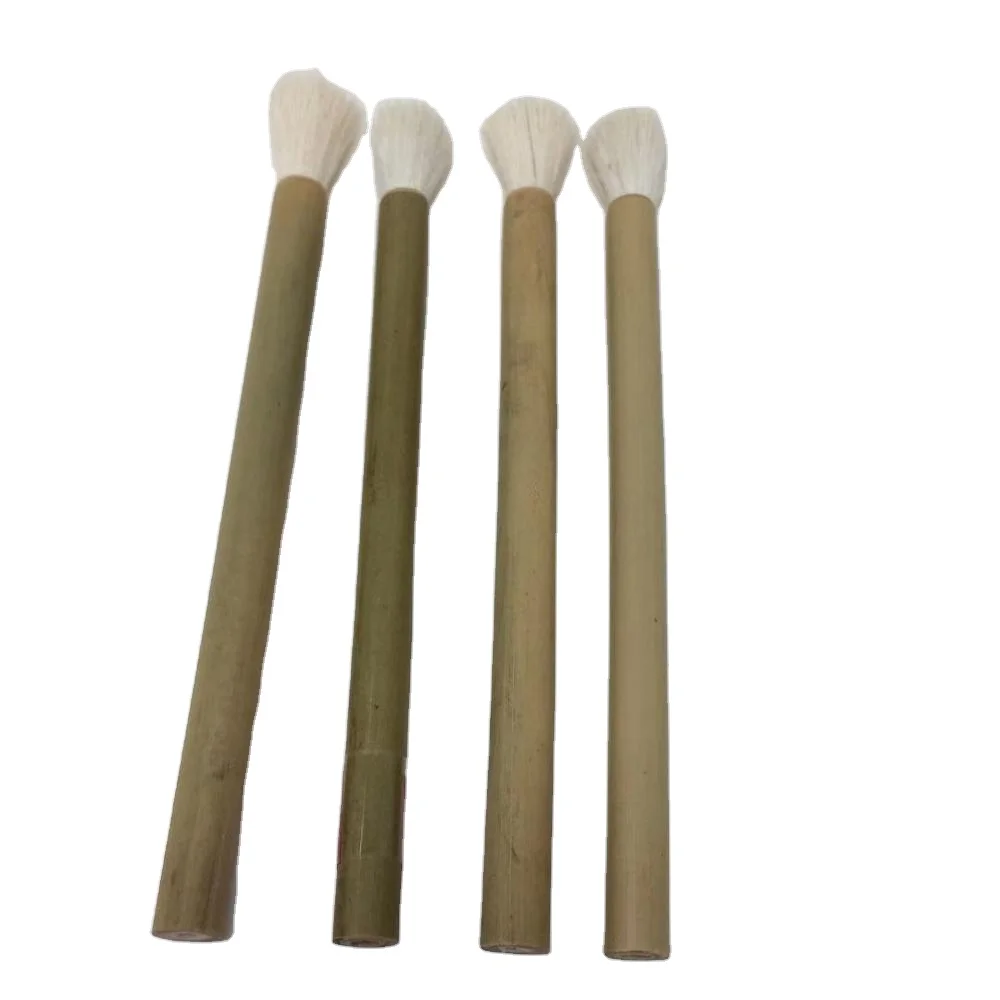 

white goat hair with bamboo handle brush