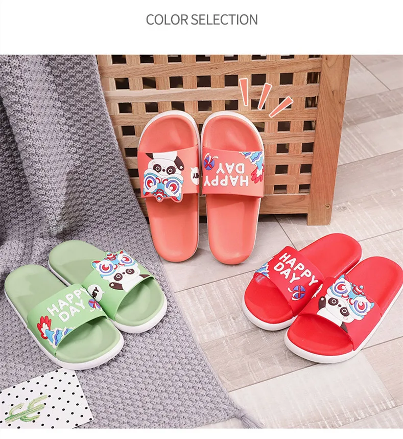 

china panda Summer bathroom non-slip thick bottom indoor men and woman slippers