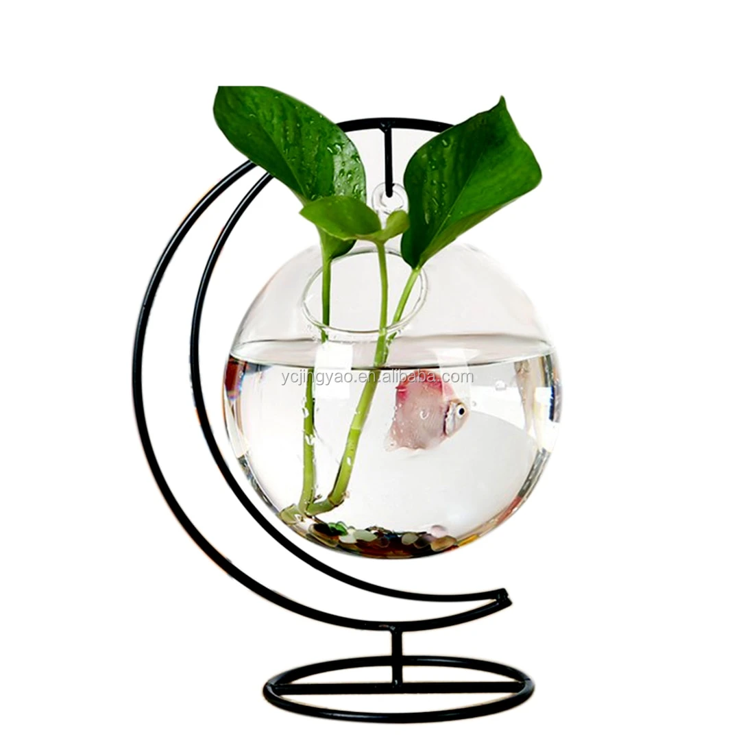 

Handblown Hanging Round Glass Fish Bowl Vase Wholesales, Clear transparent