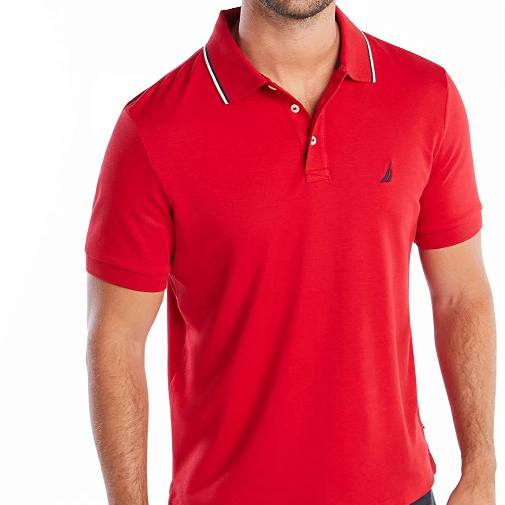 

Nautica Men's Classic Fit Short Sleeve Dual Tipped Collar Polo Shirt