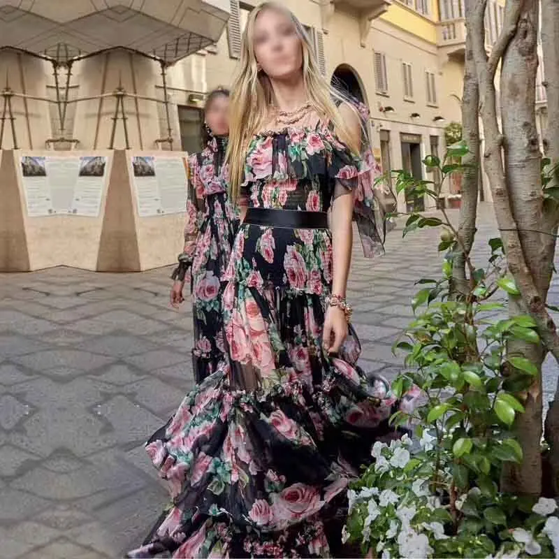 A3521 restock 2020 summer chiffon light ins apparel boho maxi dress vetement wholesale clothing dubai