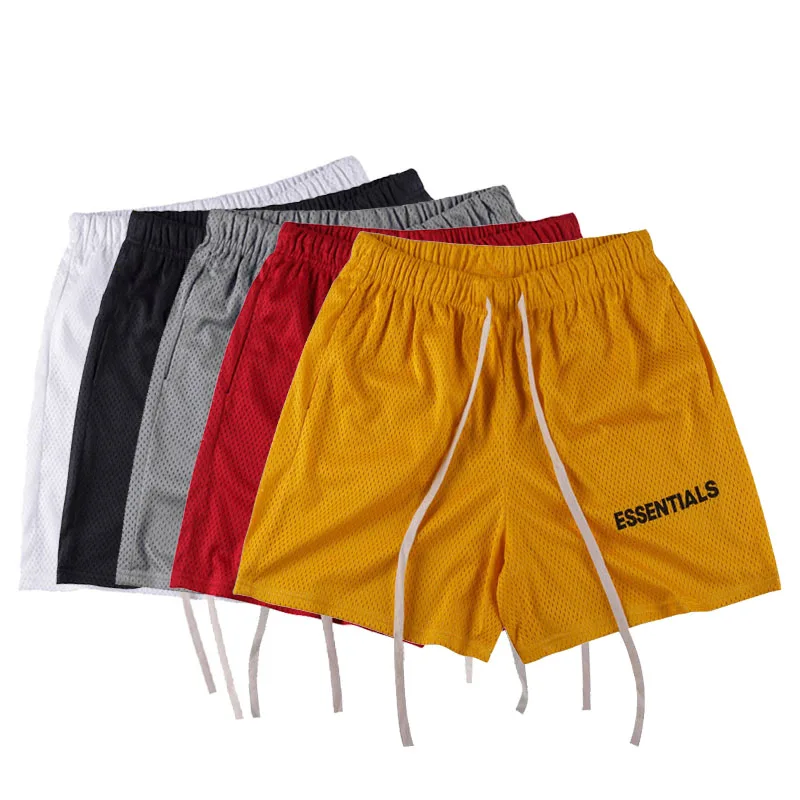 

Hot Sales Essential Product Shorts Men's Summer Basic Bottom Wear Loose Design Breathable Mesh Short Pants, Black/red/yellow/white/gray