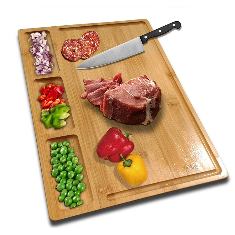 

Hot-selling Multi-function Home Customizable Logo Private Label Kitchen Dedicated Bamboo Cutting Board with Juice Groove