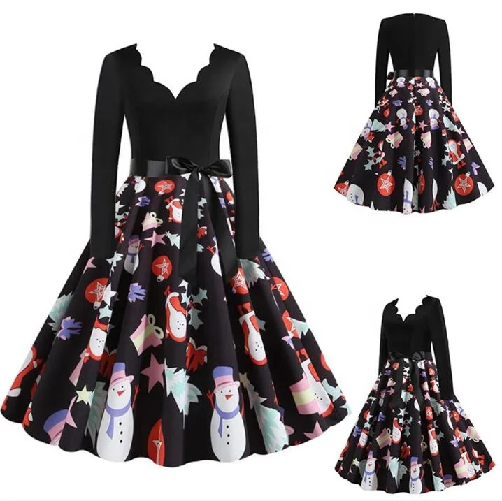 

LW-JY14547 Amazon hot sales fashion ladies christmas dresses for women clothes, As picture or customized make