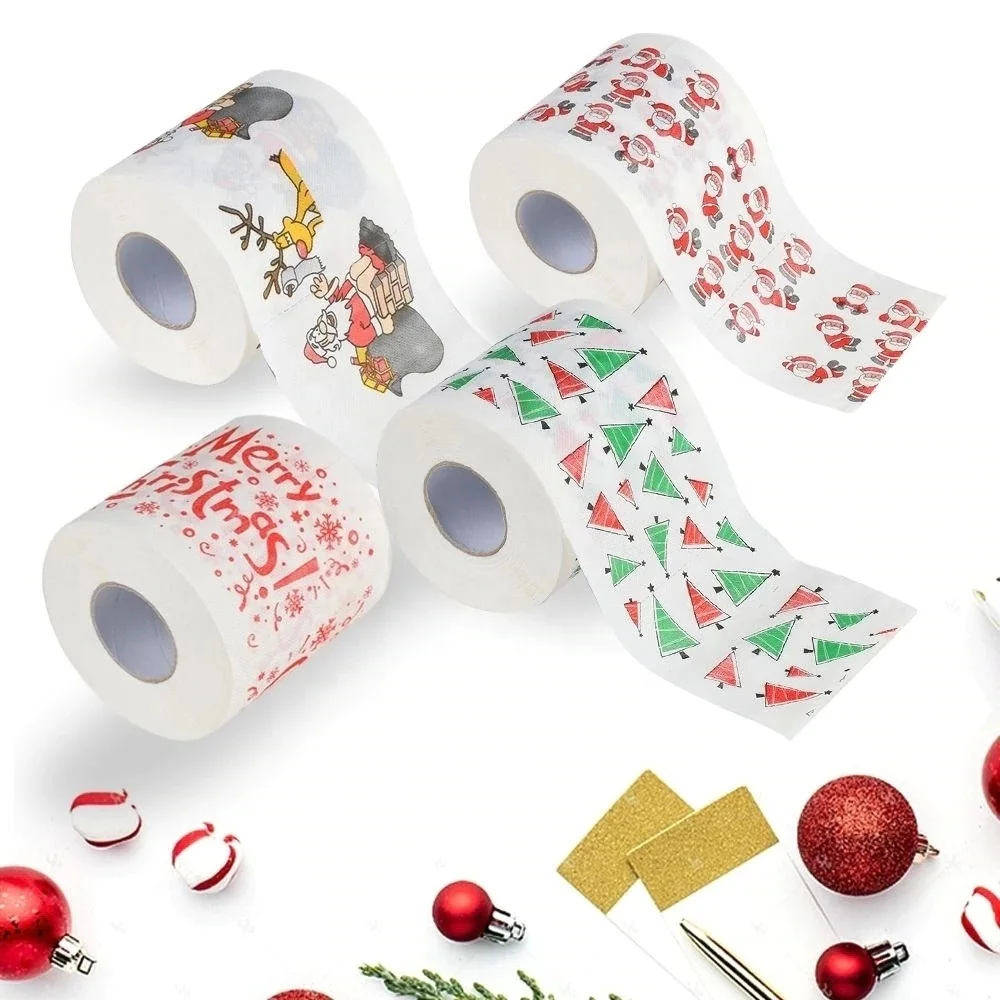 

Lower MOQ Merry Christmas Custom Printed Toilet Paper Roll in Stock for Sale