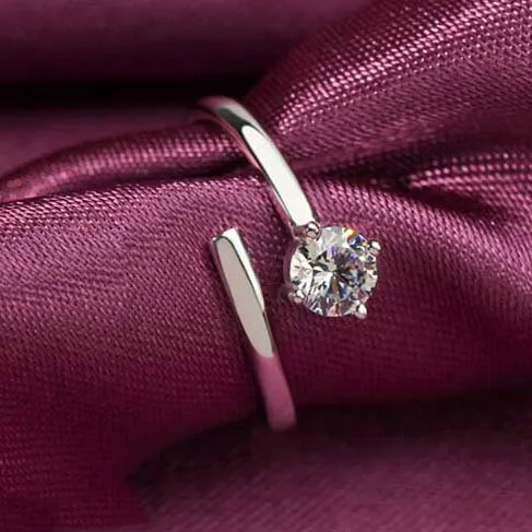 925 Sterling Silver Open Ring Classic Four Claw Diamond Ring Korean Sterling Silver Jewelry Wholesale