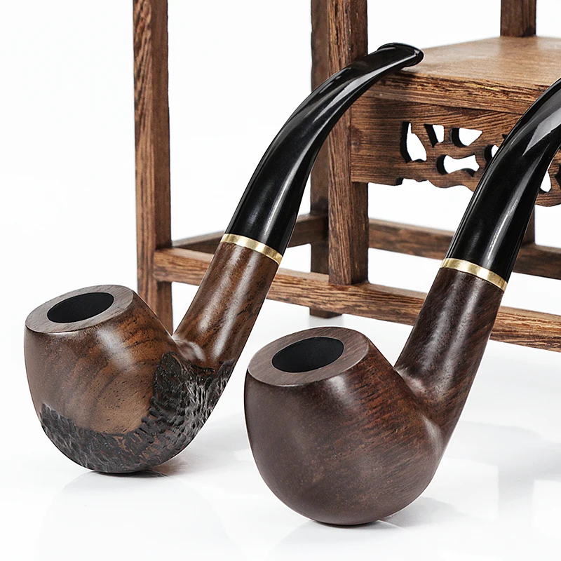 New Arrival Classy Black Sandalwood Smoking Pipe Cigar Hot Selling High Quality Custom Wood Smoking Pipe