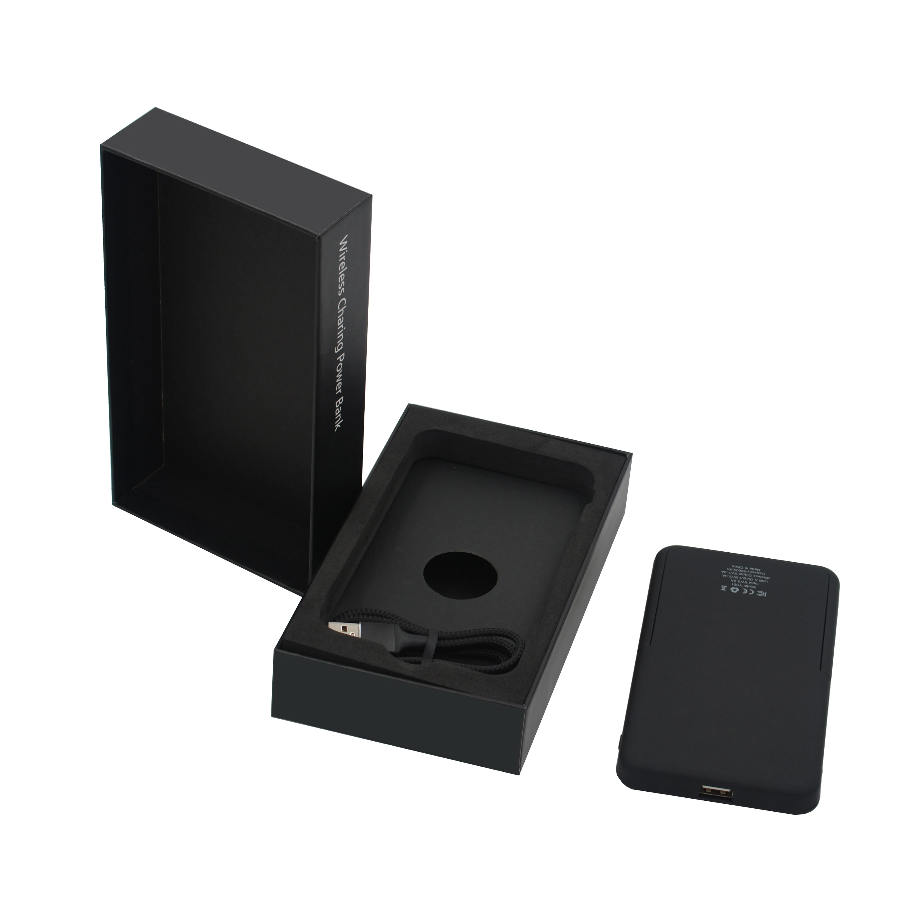 

CE FCC quality 8000mAh type C foldable barcket 2 in 1 QI wireless portable power bank stand premiun gift box packing for iPhone