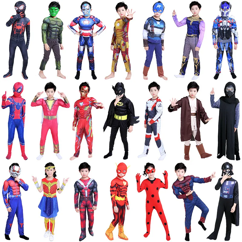 

Anime Character Cosplay costume Spiderman Ironman Super Heroes Costume, As picture