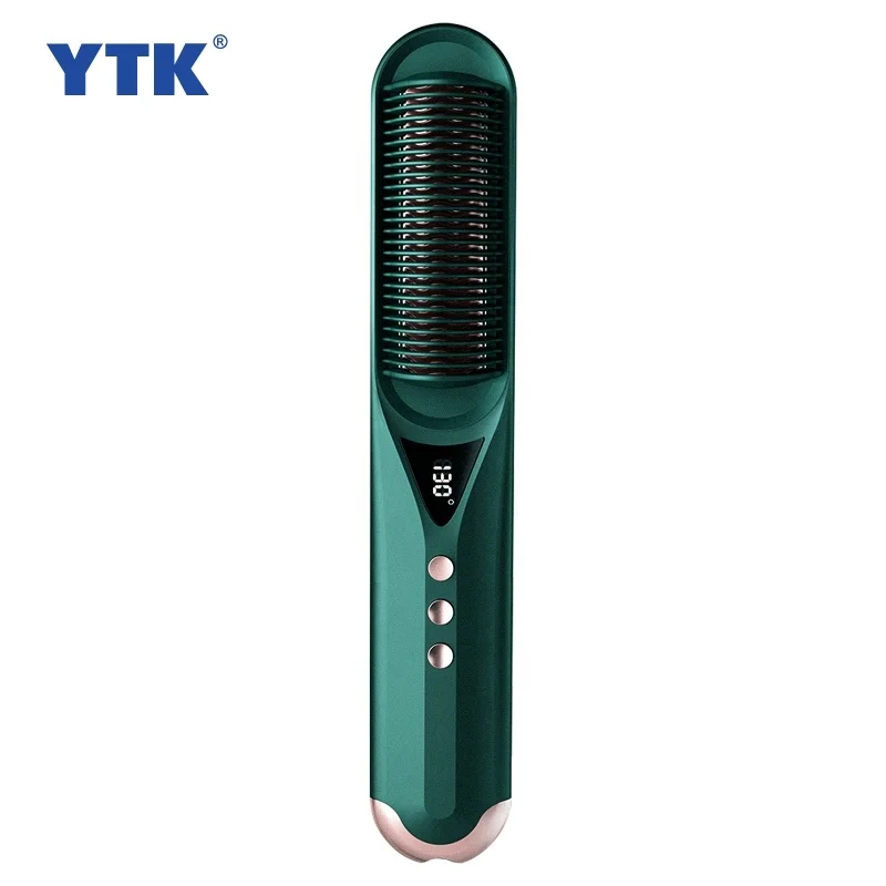 

Wholesale Price Custom High Quality Professional Electric Hot Iron Anion Hair Comb 2 in 1 Hair Straightener Curler And Brushes