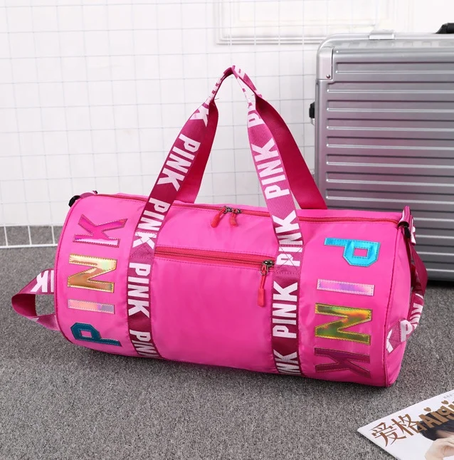 

Women Hologram hot pink printing custom waterproof travel bags for girls luxury travelling bags luggage, 14 color options