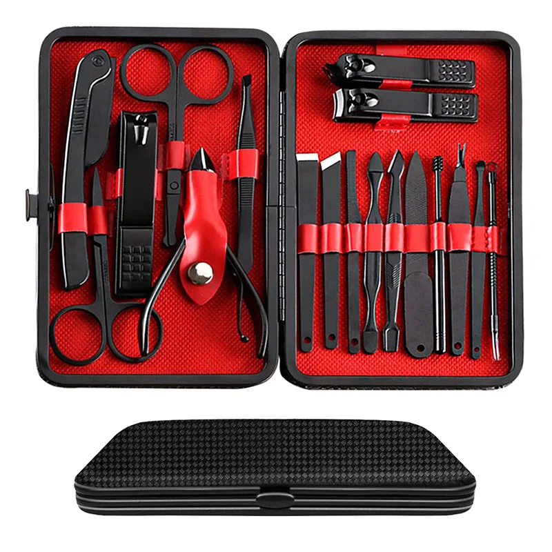 

Hot sale High Quality Black Nail Clippers Beauty Manicure Tool Set Dead Skin Clippers Pedicure Manicure Set, Black red